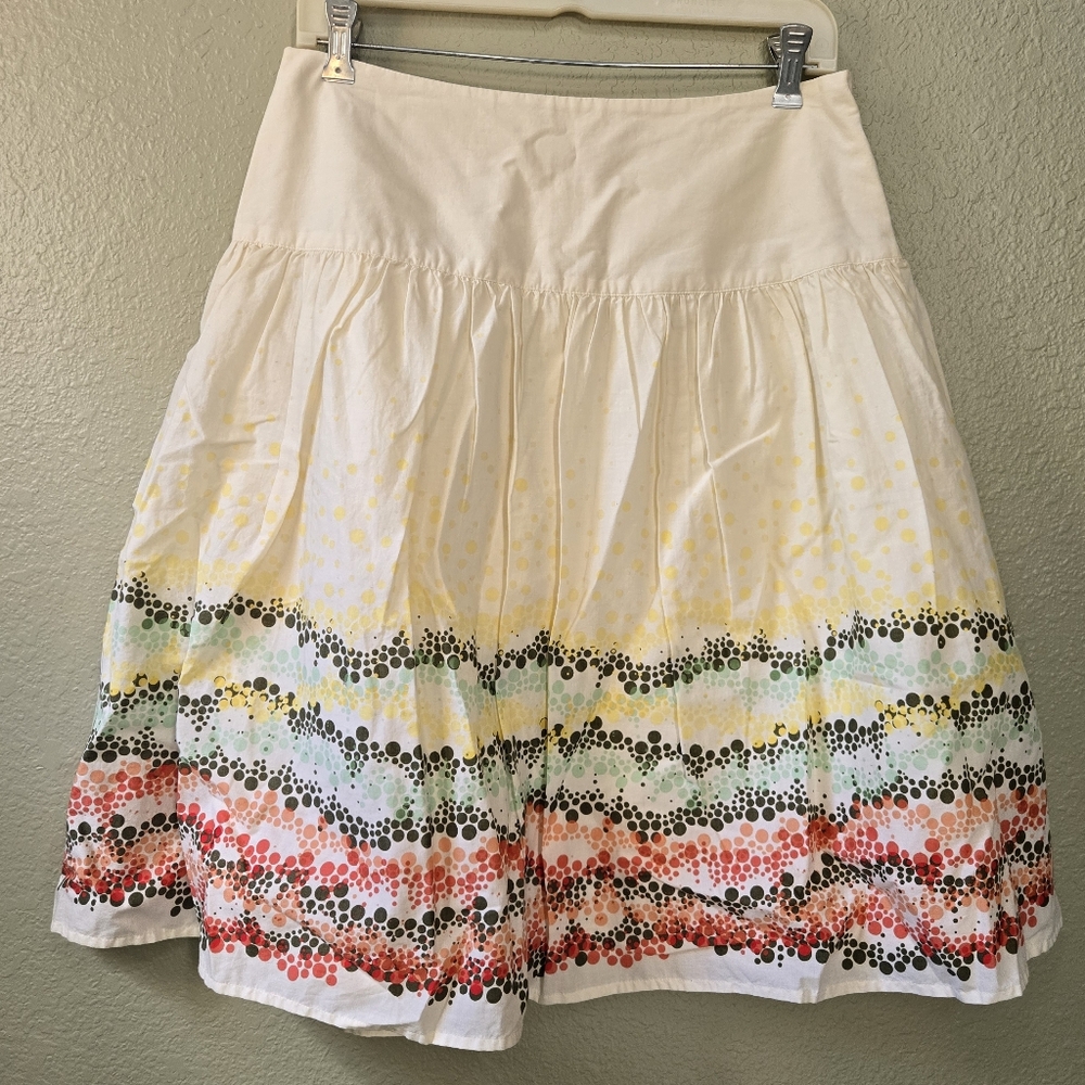 J Jill Abstract Polka Dot Knee Length Skirt 10P 10 Petite